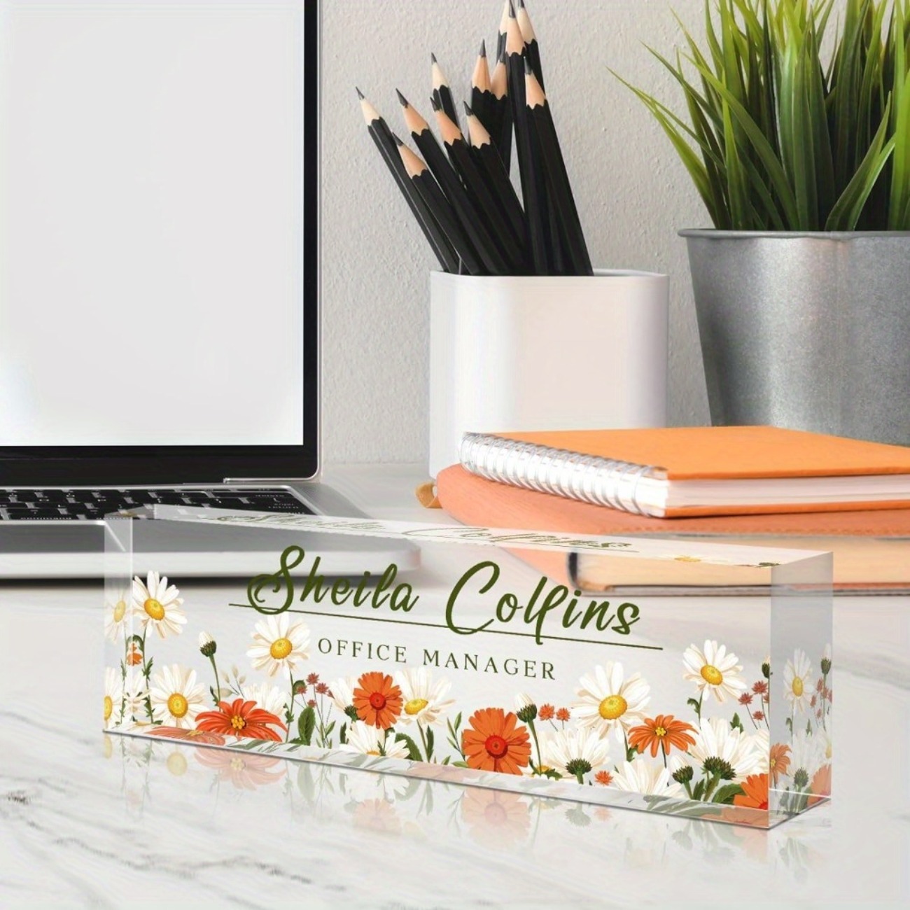 Desk Name Plate - Personalized Acrylic Desk Name Plate with