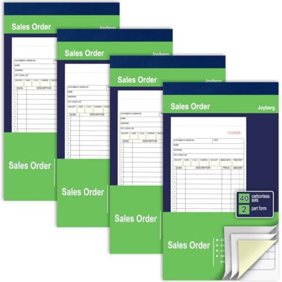 Carbon Copy Book - 4 Pack Sales Order Book, 4.17inx7.2in