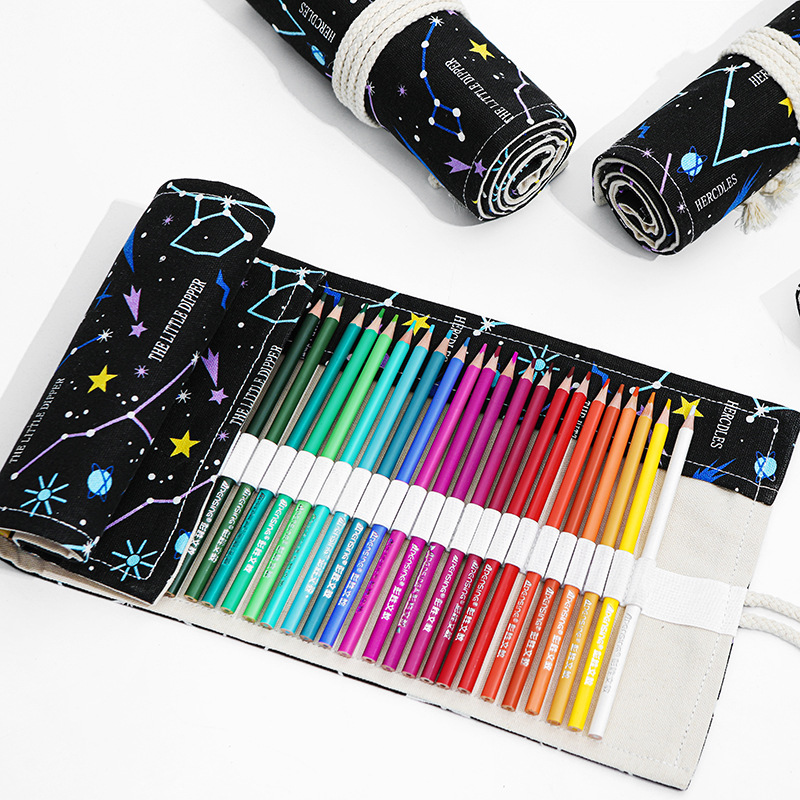 Pen Pouch Roll - 12/24/36/48/72 Holes Pencil Case Triones Pen