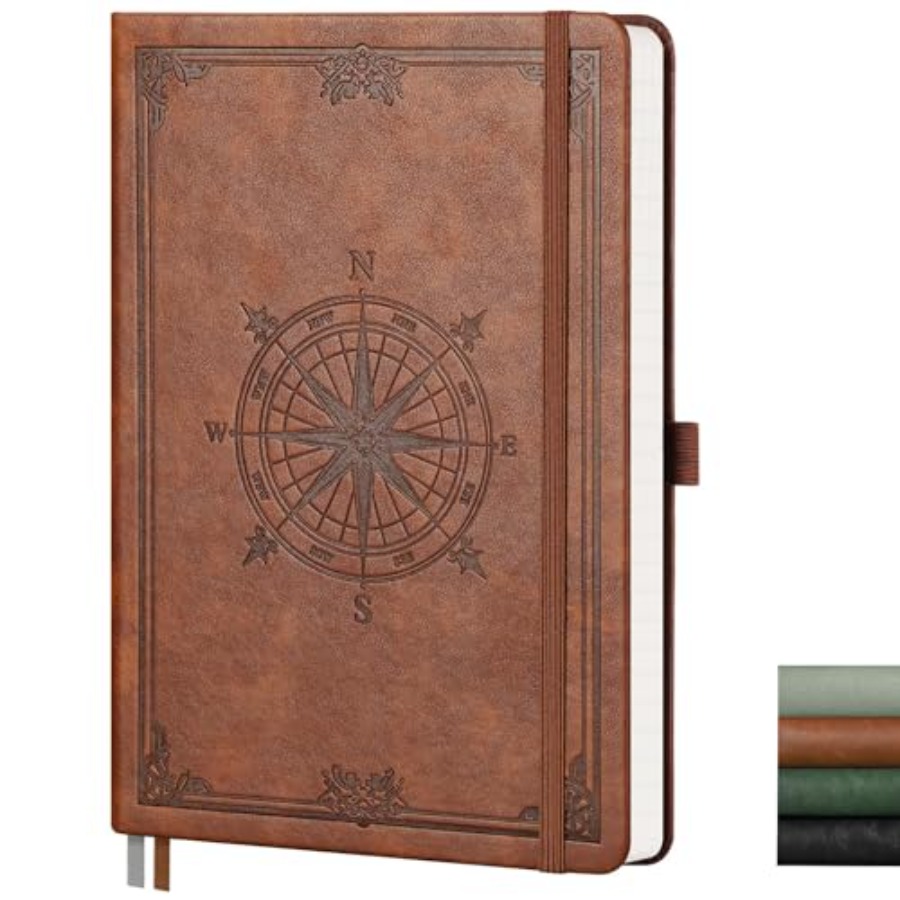 Journal Leather Hardcover - Blank Journal Notebook, 192 Pages, A5