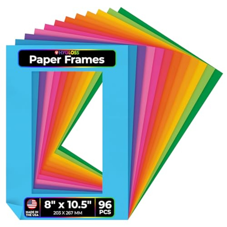 Cardstock Paper Pack - 96 Pack Paper Picture Frames, Colorful