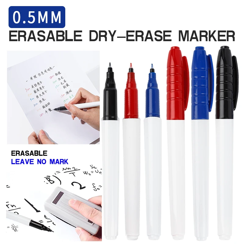 Whiteboard Marker Set - 6pcs Color Erasable Whiteboard Pen Extremely