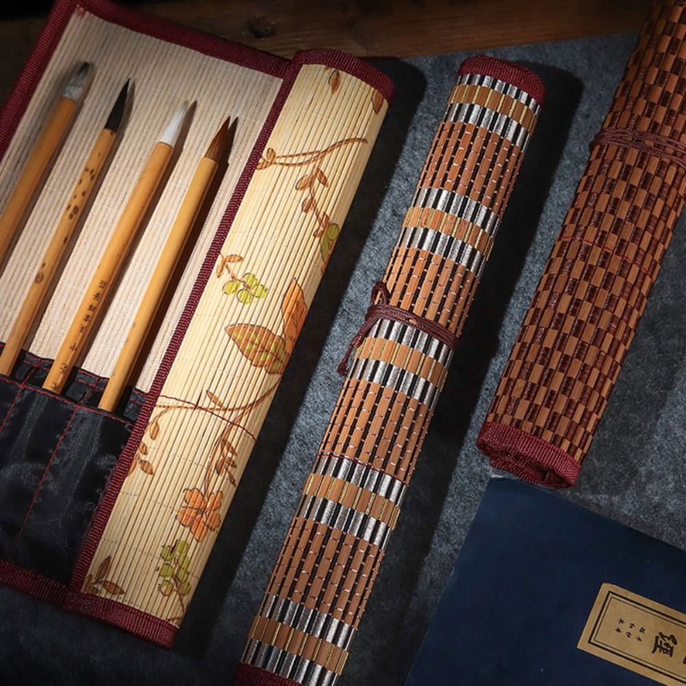 Pen Pouch Roll - Retro Chinese style Painting Brushes Holder