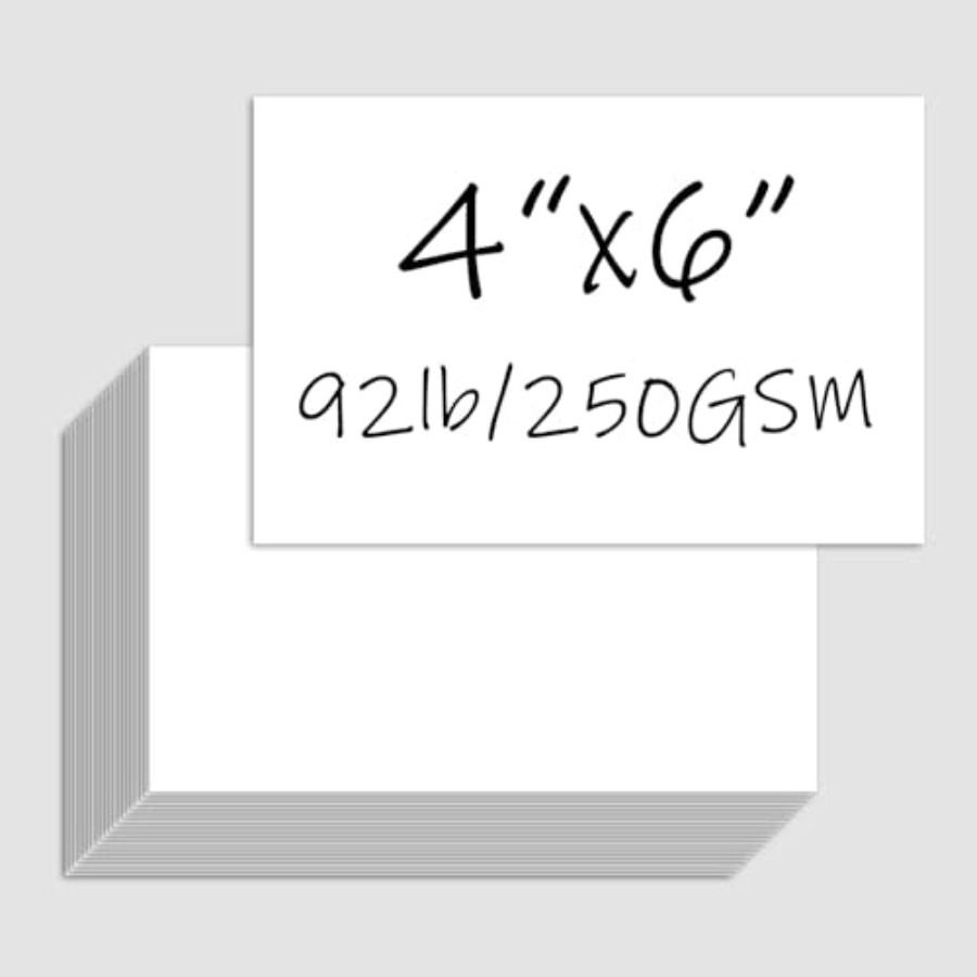 Cardstock Paper Pack - 100 Pack 4x6 White Cardstock Paper,