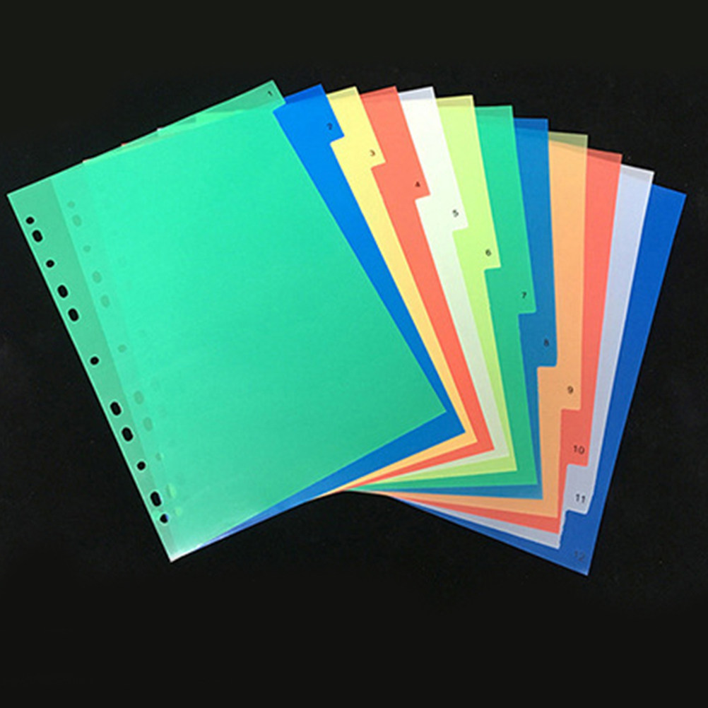 Index Tab Divider - 40Pcs A4 Multi Color Binder Dividers