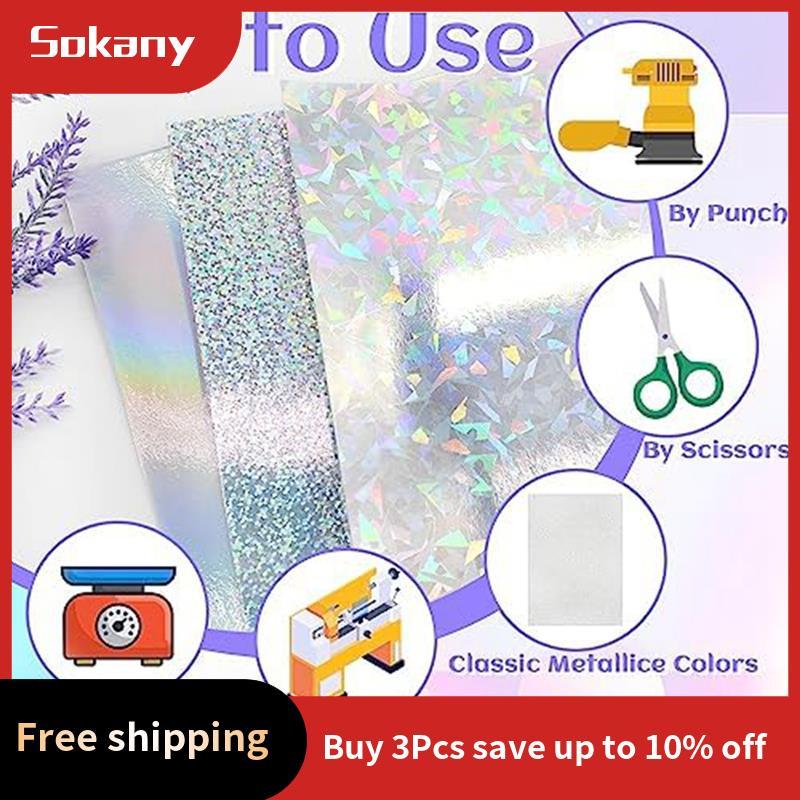 Cardstock Paper Pack - A59E-30-Pack Metallic Holographic Cardstock Shiny Fluorescent