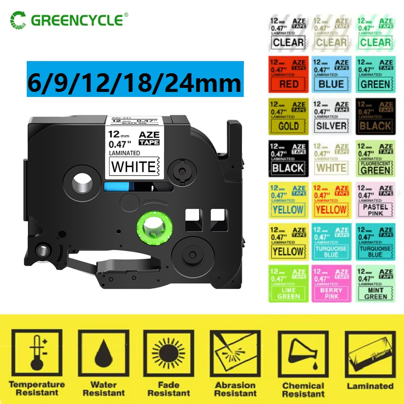 Label Printer Tape - GREENCYCLE 1Pcs 6mm/9mm/12mm 231 Label Tape