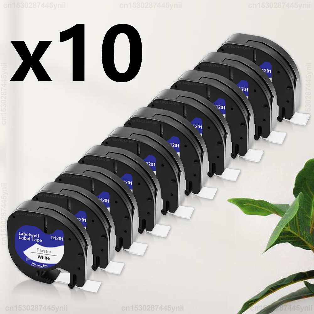 Label Printer Tape - 5~10PK 12mm 91201 Compatible Letratag Label