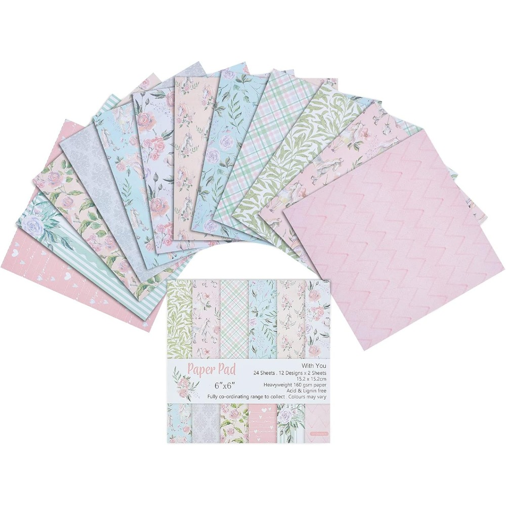 Cardstock Paper Pack - 24 Sheets Pattern Paper Pack Floral