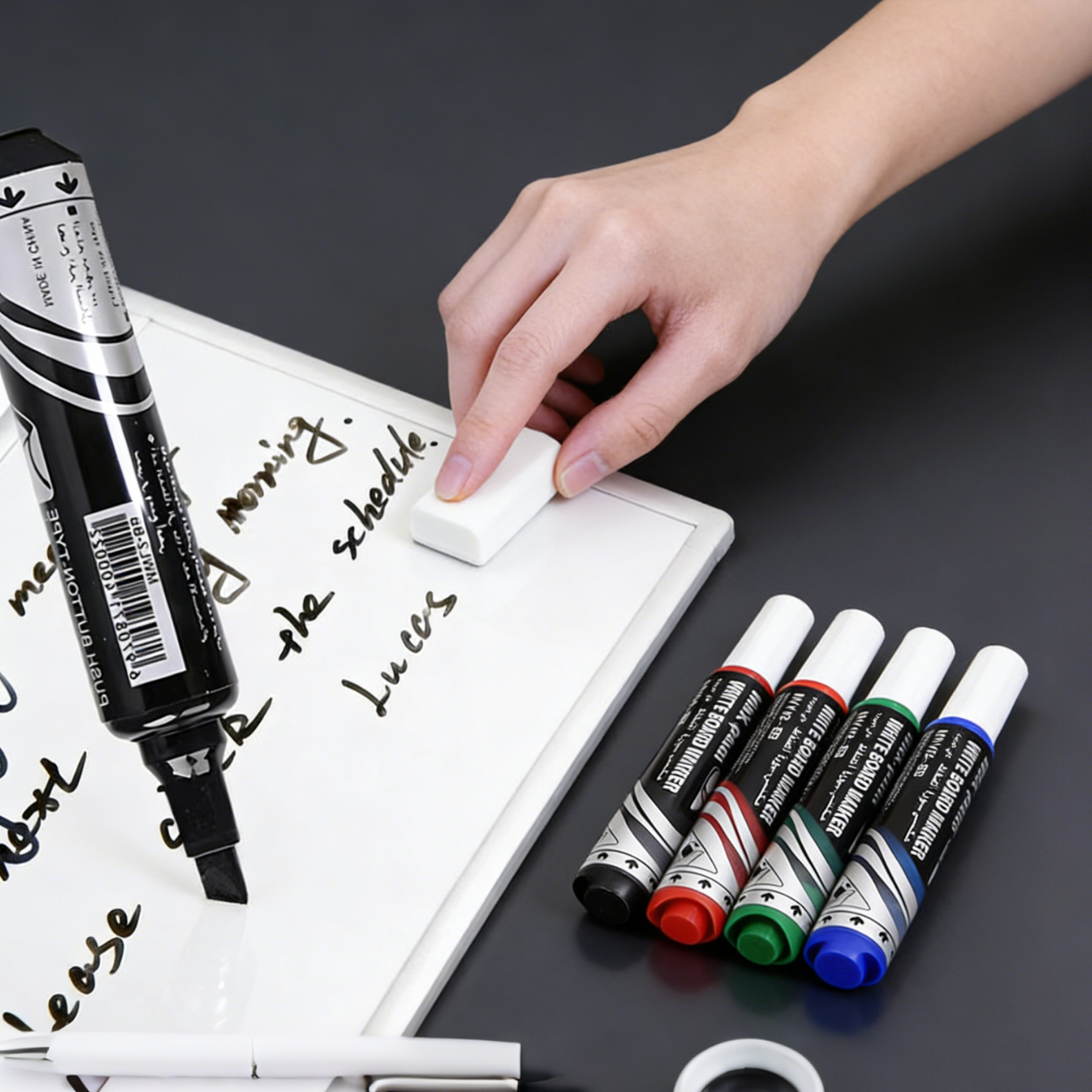 Whiteboard Marker Set - 4Pcs Liquid Ink Whiteboard Markers Push
