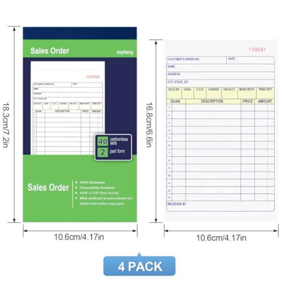 4 Pack Sales Order Book, 4.17i - đánh giá và giá Carbon Copy Book