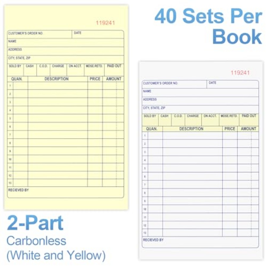 4 Pack Sales Order Book, 4.17i - đánh giá và giá Carbon Copy Book