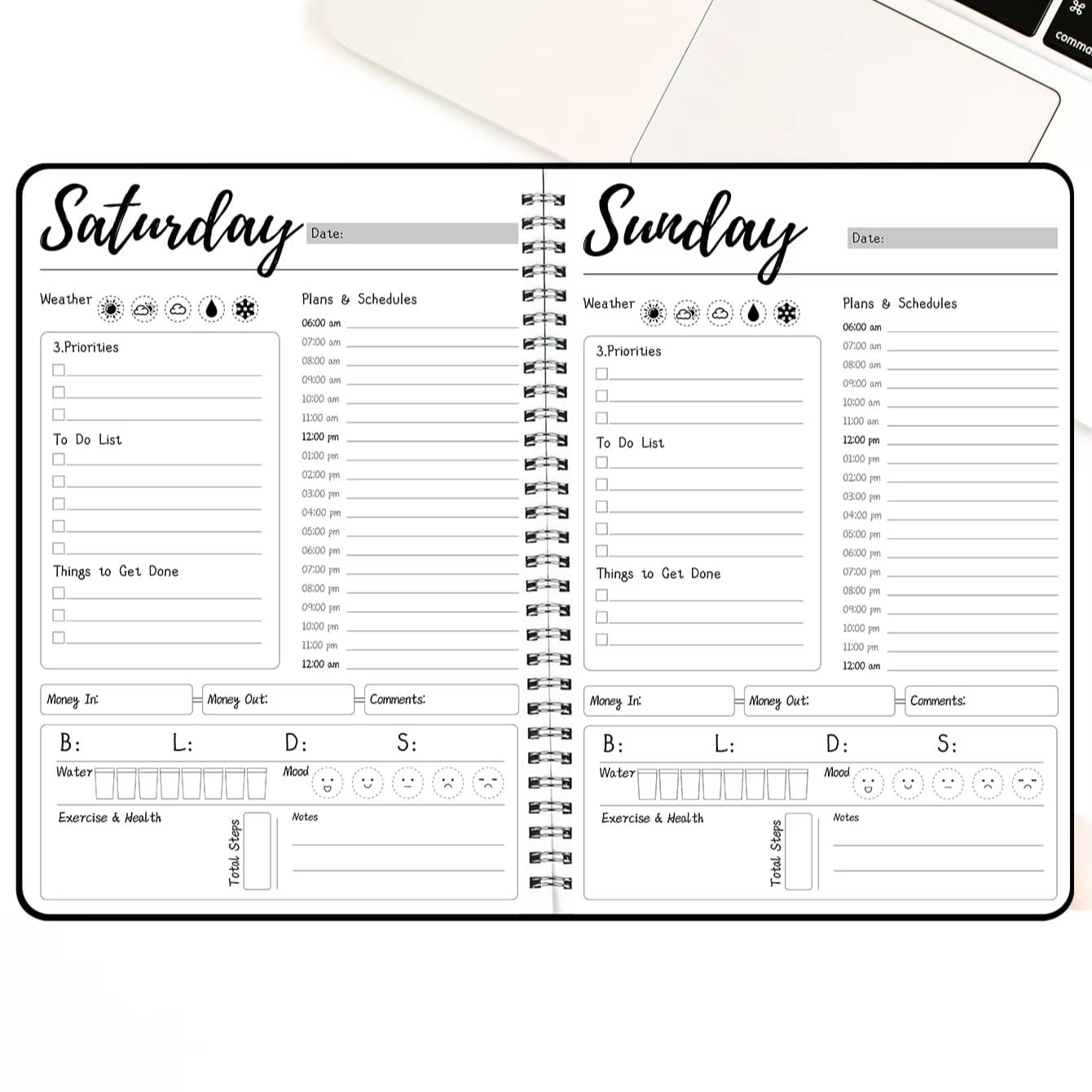 Daily Planner Notebook Spiral  - đánh giá và giá Planner Weekly Budget