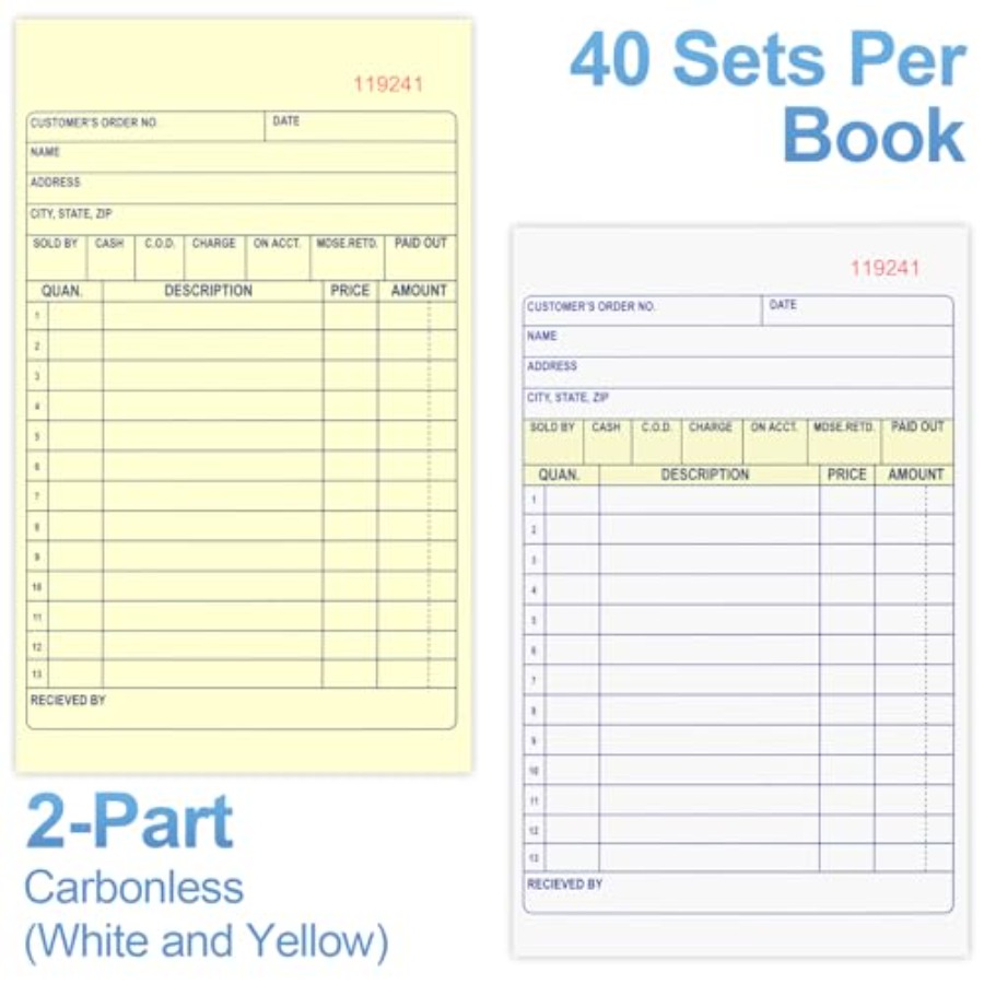 4 Pack Sales Order Book, 4.17i - đánh giá và giá Carbon Copy Book