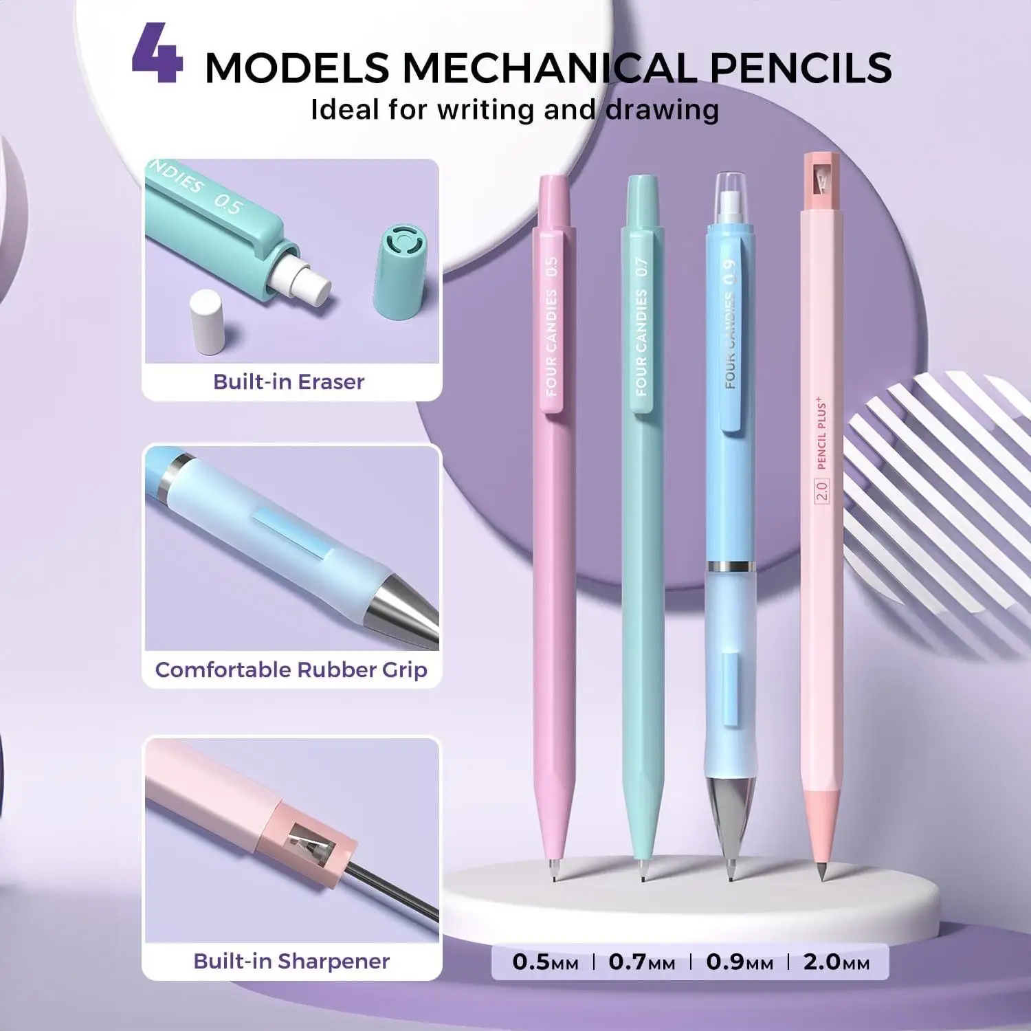 Four Candies 36PCS Learning Ma - đánh giá và giá Mechanical Pencil Lead