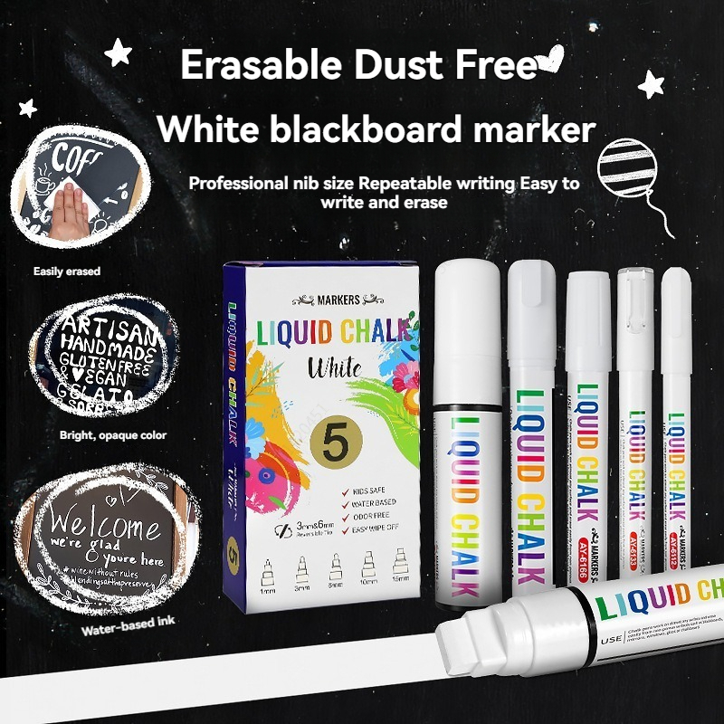 5pcs/set White Chalk Markers L - đánh giá và giá Whiteboard Marker Set