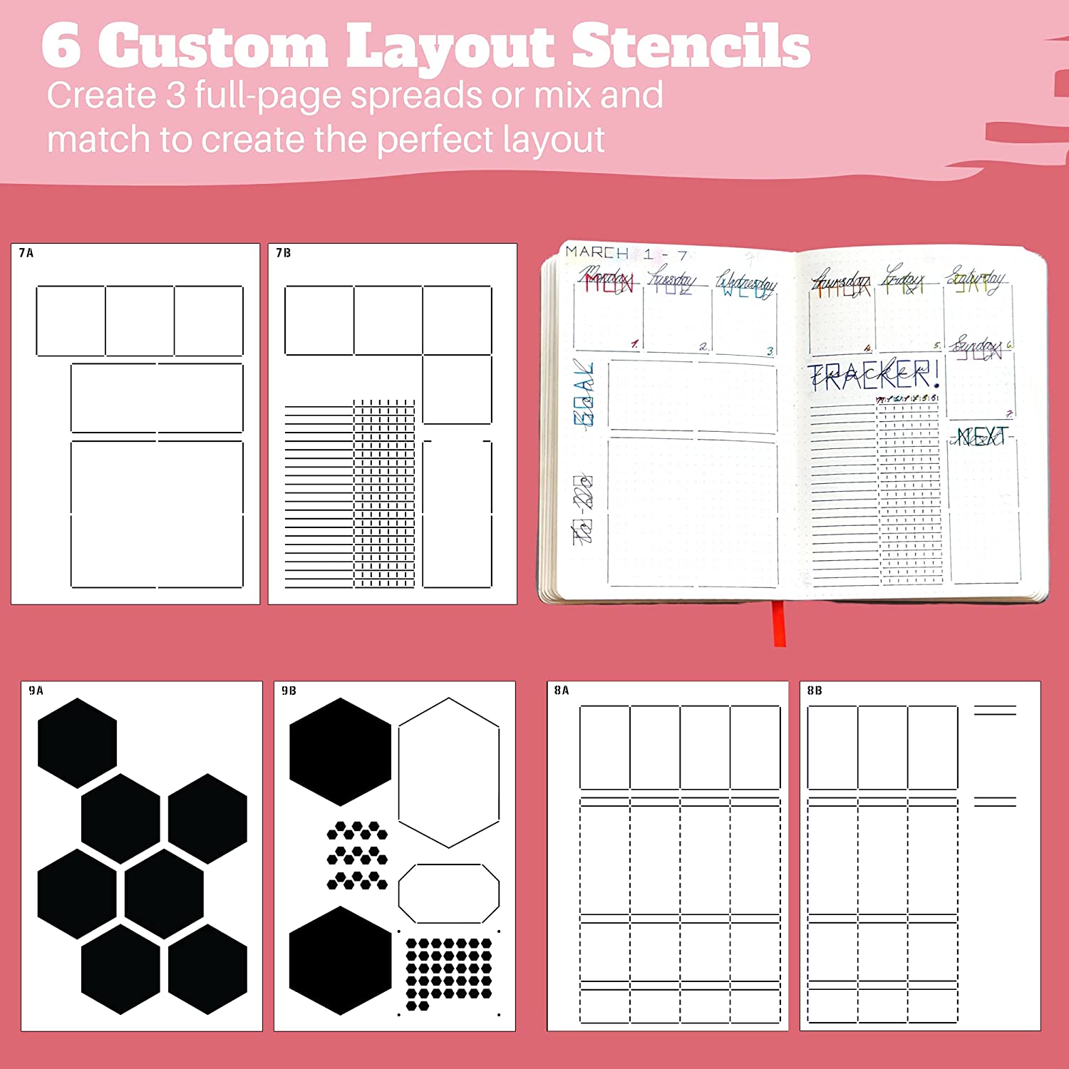 6Pack Reusable Plastic Weekly  - đánh giá và giá Notebook Dotted A5