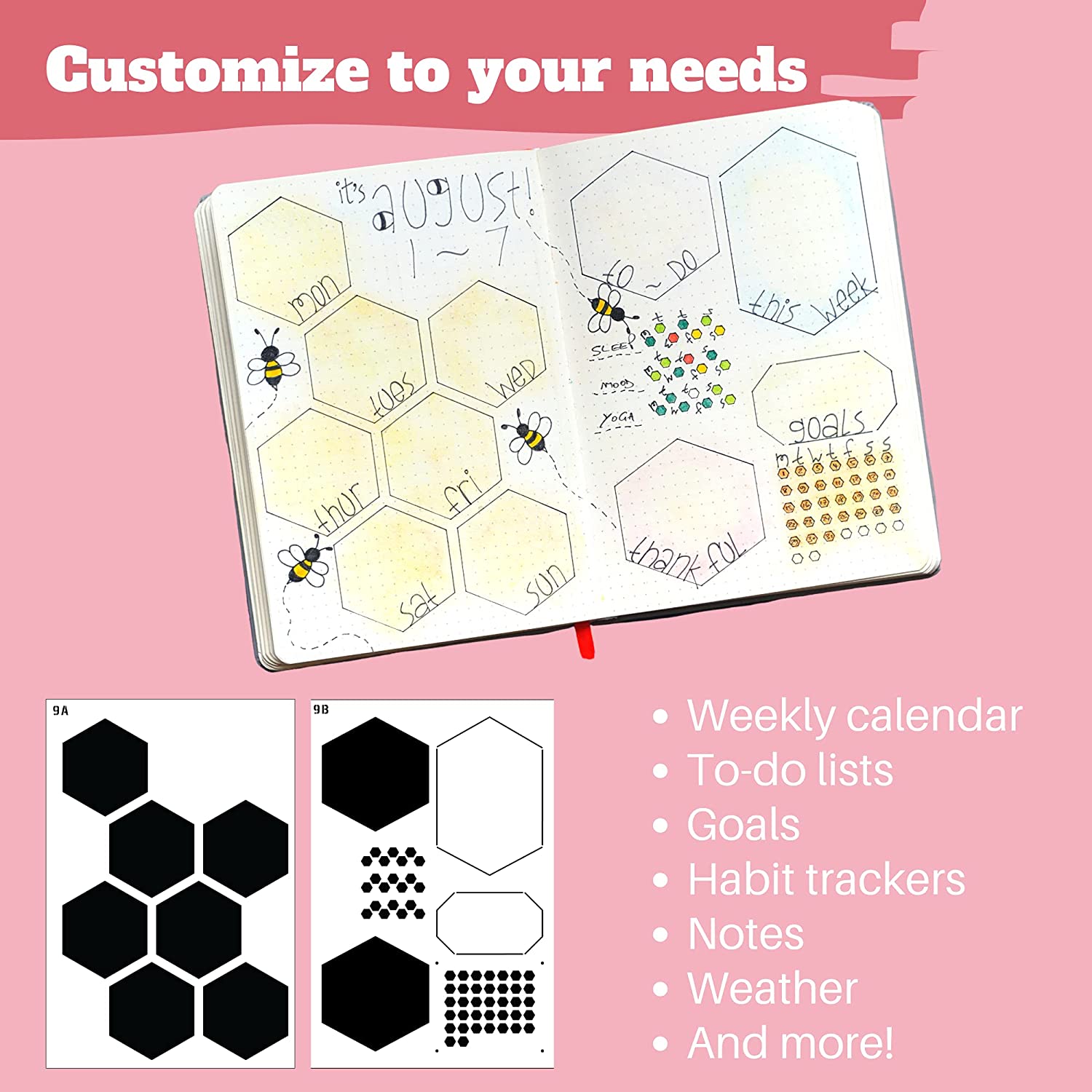 6Pack Reusable Plastic Weekly  - đánh giá và giá Notebook Dotted A5