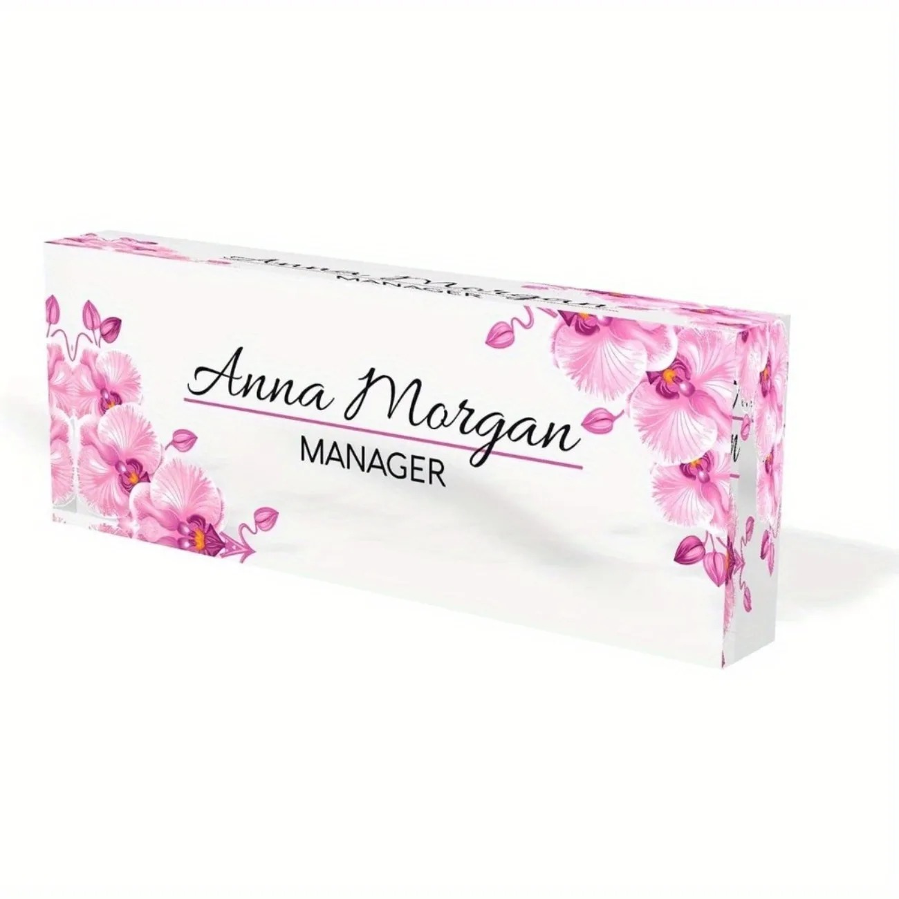 Custom 2D Flat Acrylic Desk Na - đánh giá và giá Desk Name Plate
