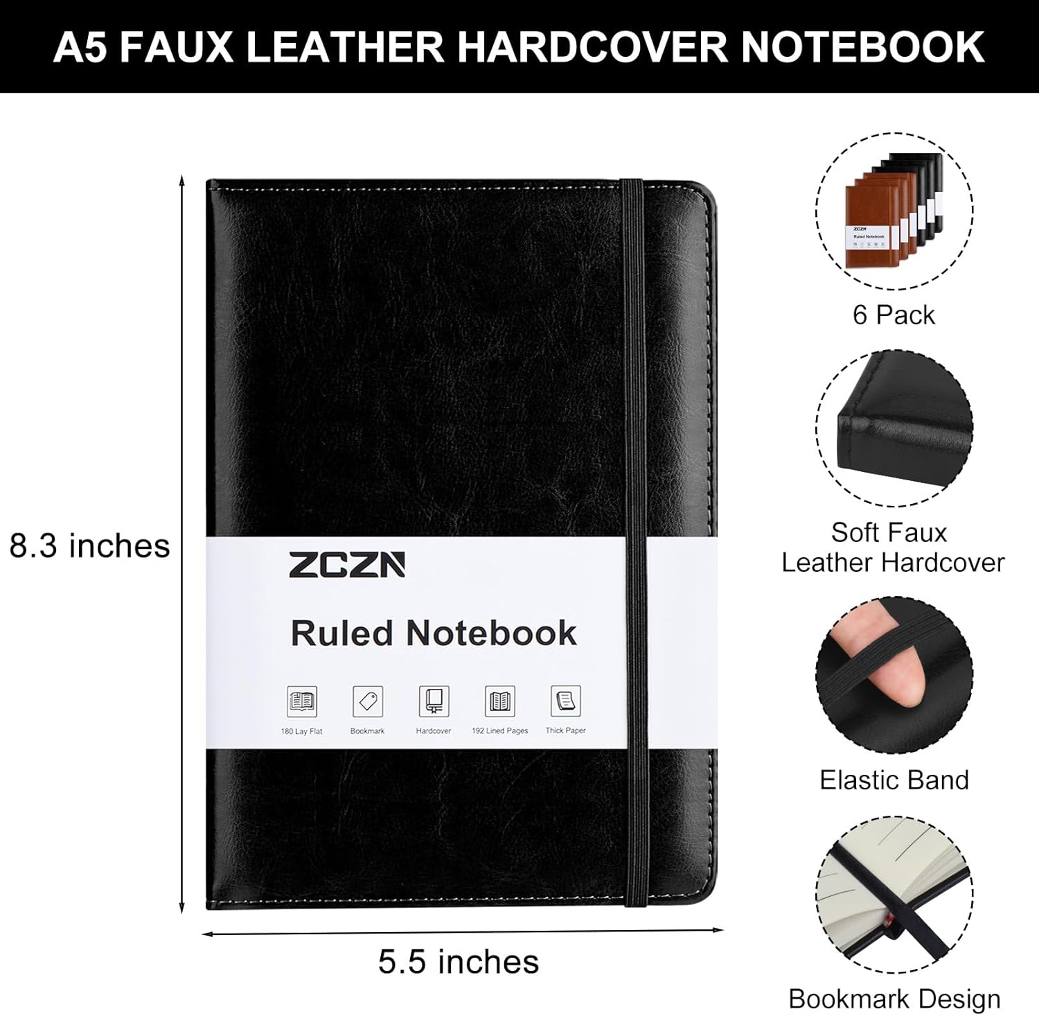 6 Pack Lined Journal Notebooks - đánh giá và giá Journal Leather Hardcover