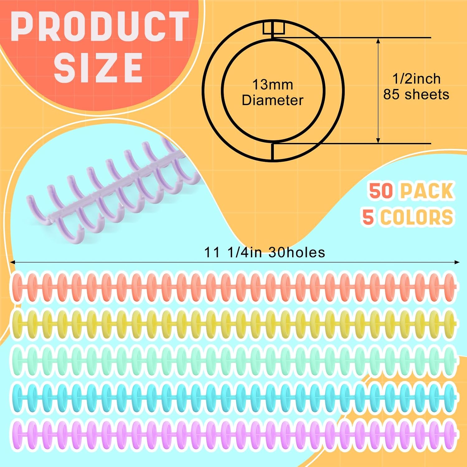 50 Pcs Comb Binding Spines 1/2 - đánh giá và giá Binding Comb Plastic