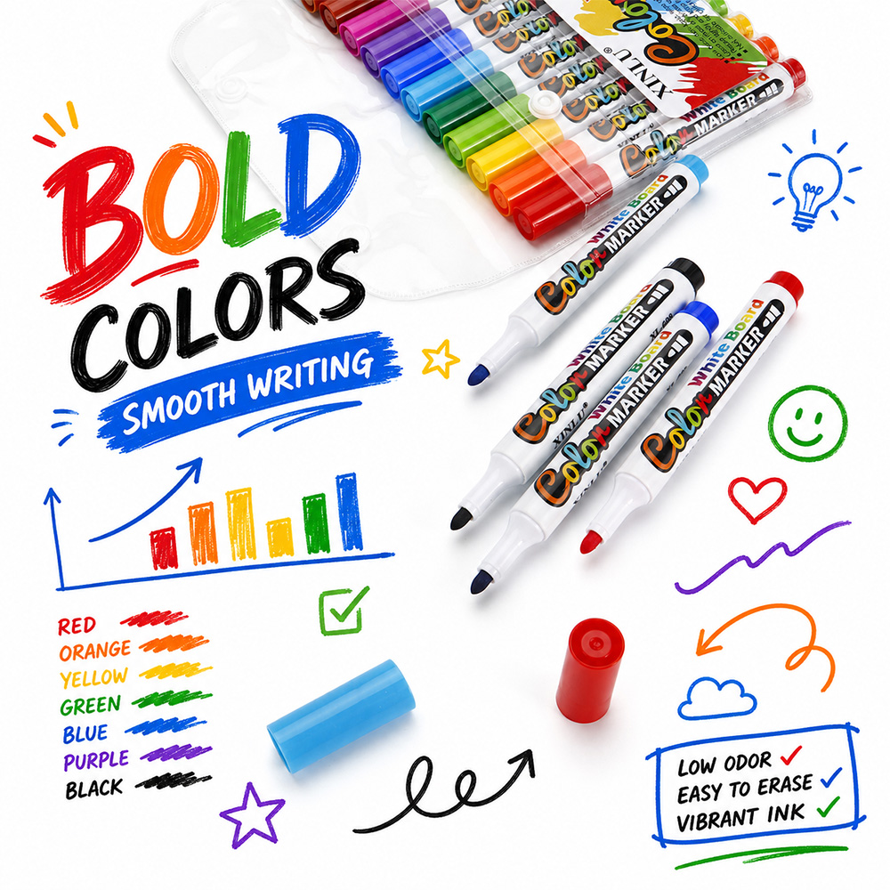 12 Colors Erase Whiteboard Mar - đánh giá và giá Whiteboard Marker Set