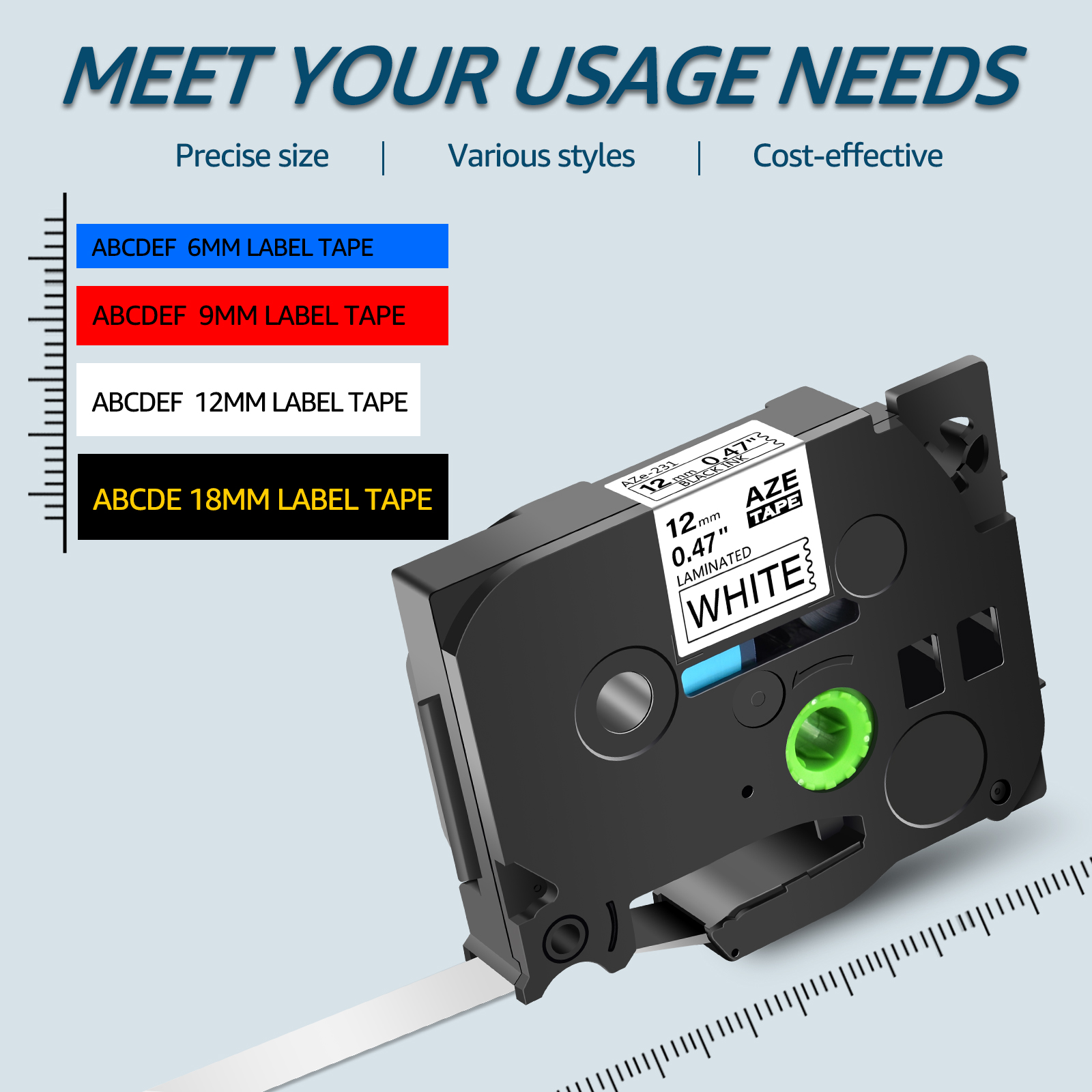 7PK 6/9/12/18/24mm TZ-231 Flex - đánh giá và giá Label Printer Tape