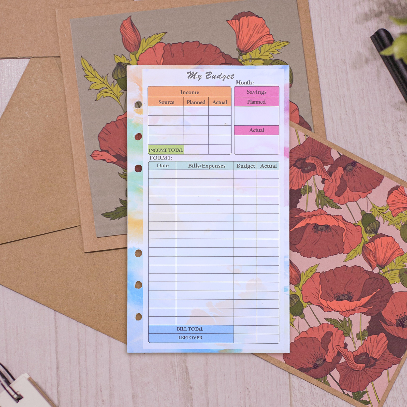 14 Sheets A6 Budget Planner Re - đánh giá và giá Planner Weekly Budget