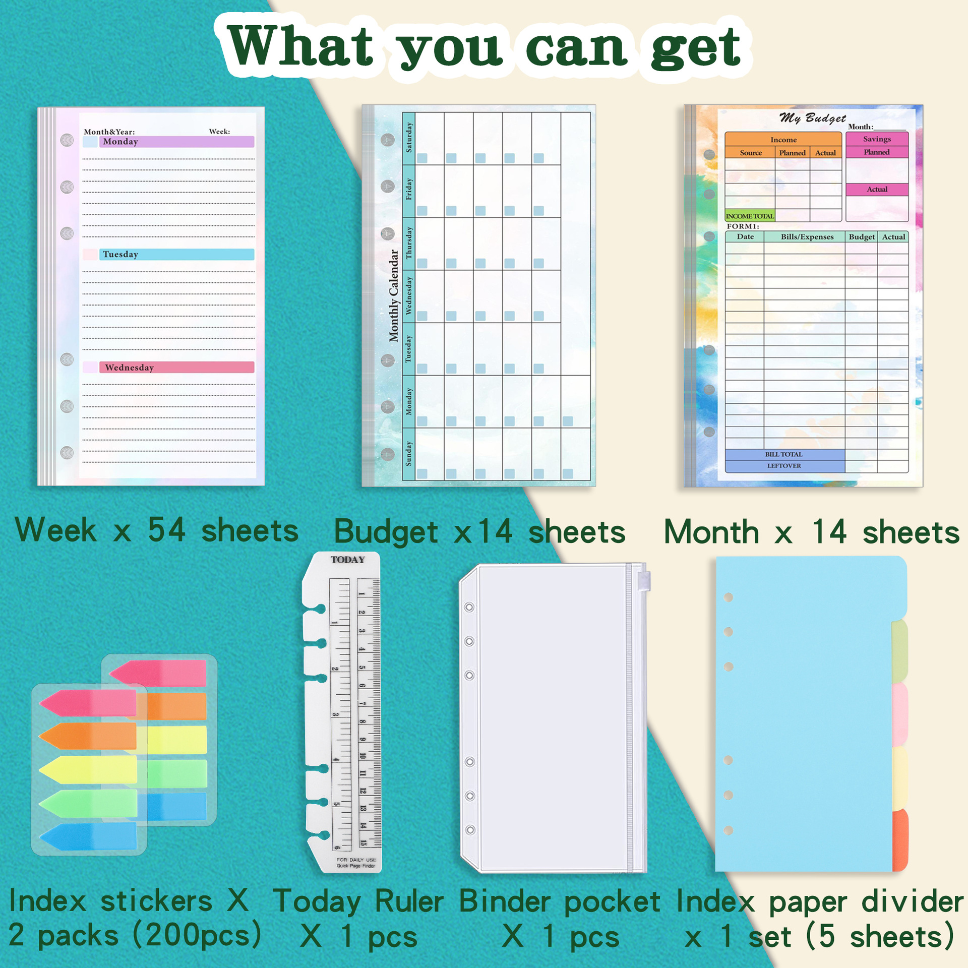 Weekly Monthly Planner Inside  - đánh giá và giá Planner Weekly Budget