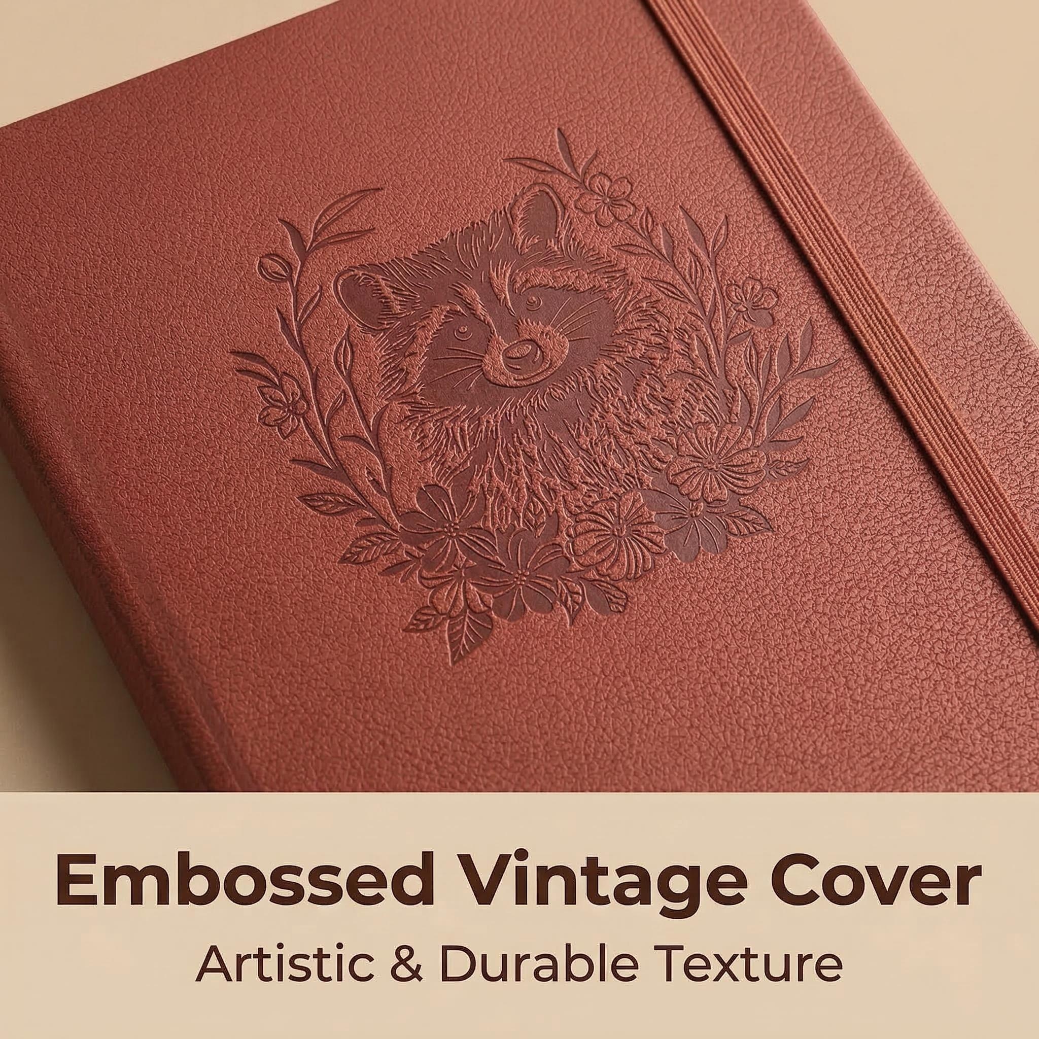 A5 Embossed Raccoon Dot Grid J - đánh giá và giá Notebook Dotted A5