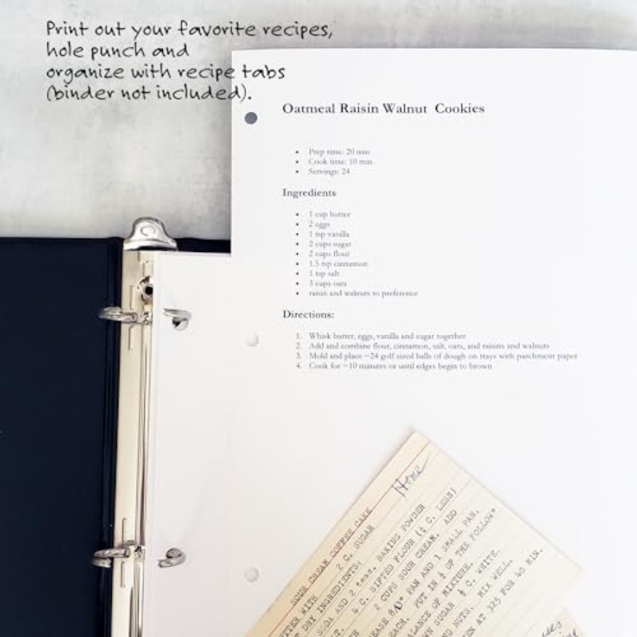 PRE-Printed Recipe Binder Inde - đánh giá và giá Index Tab Divider
