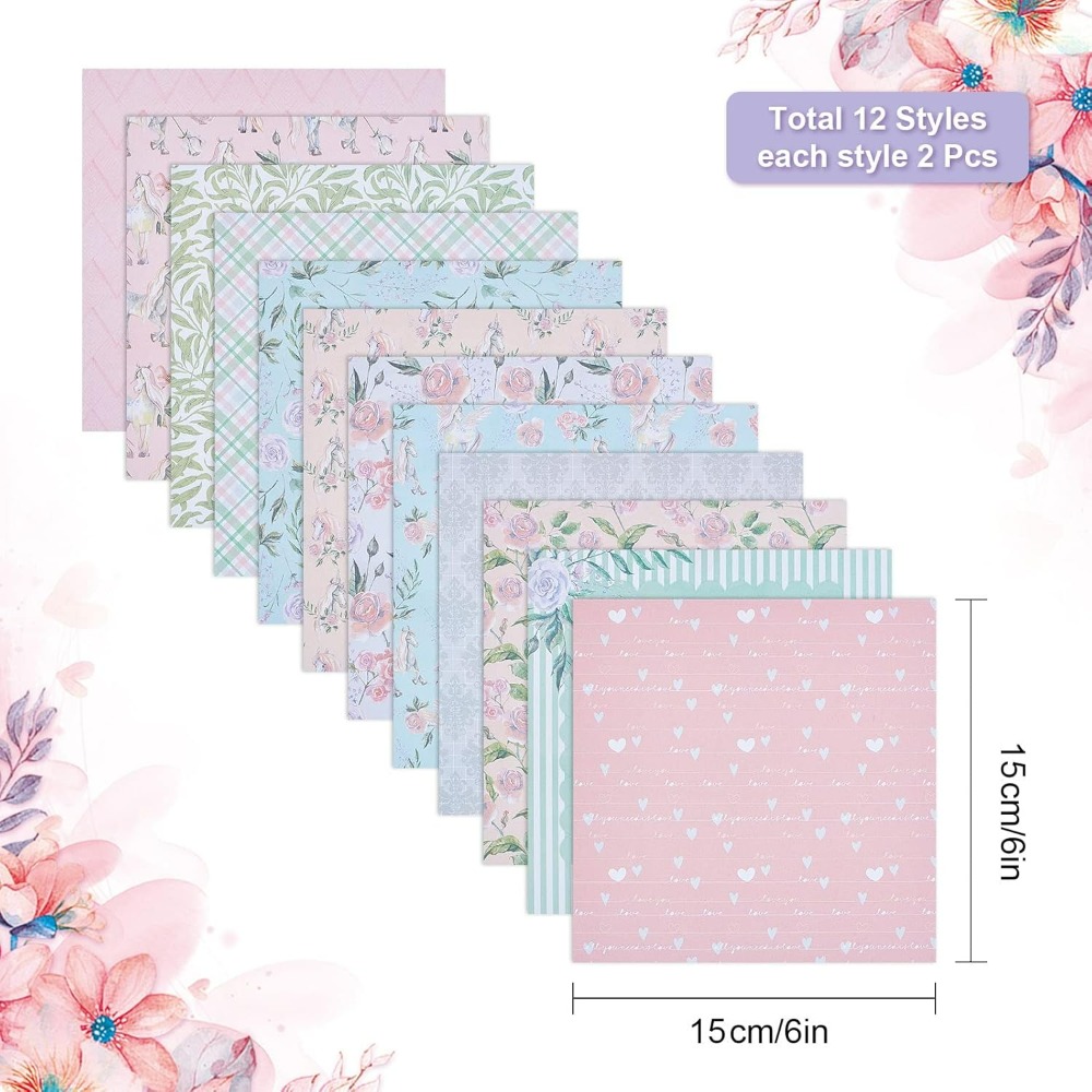 24 Sheets Pattern Paper Pack F - đánh giá và giá Cardstock Paper Pack