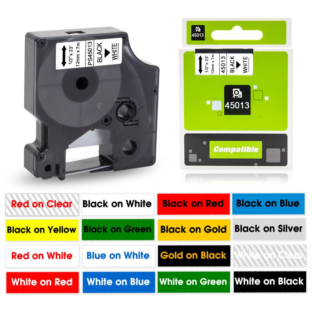 45013 Label Tape Black on Whit - đánh giá và giá Label Printer Tape