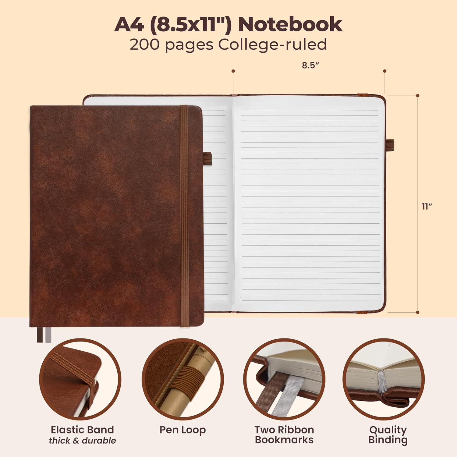 A4 Leather Journal Notebook 8. - đánh giá và giá Journal Leather Hardcover