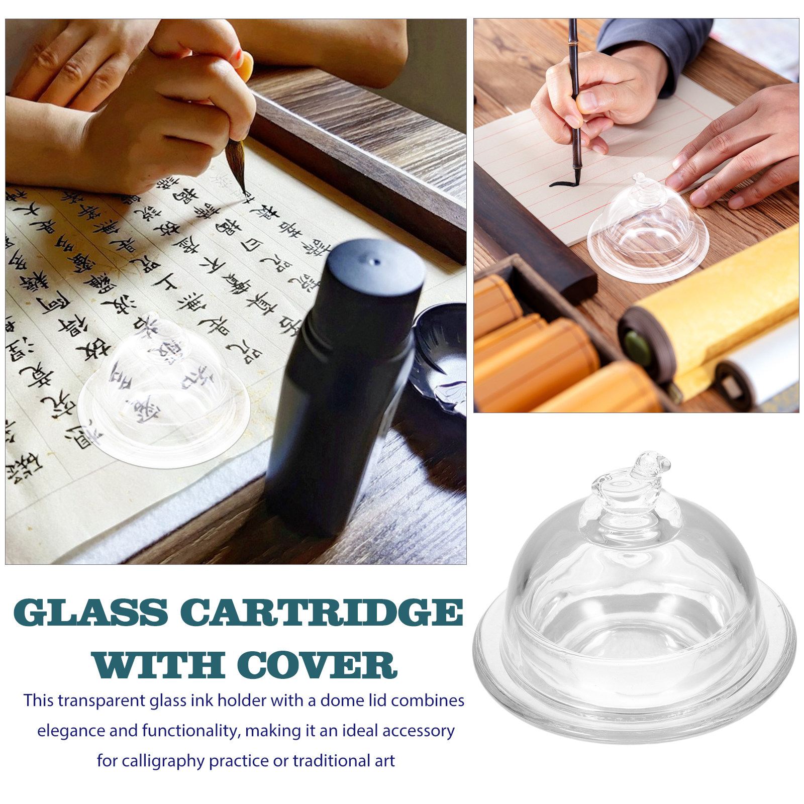 Elegant Glass Ink Bottle Clear - đánh giá và giá Calligraphy Ink Bottle